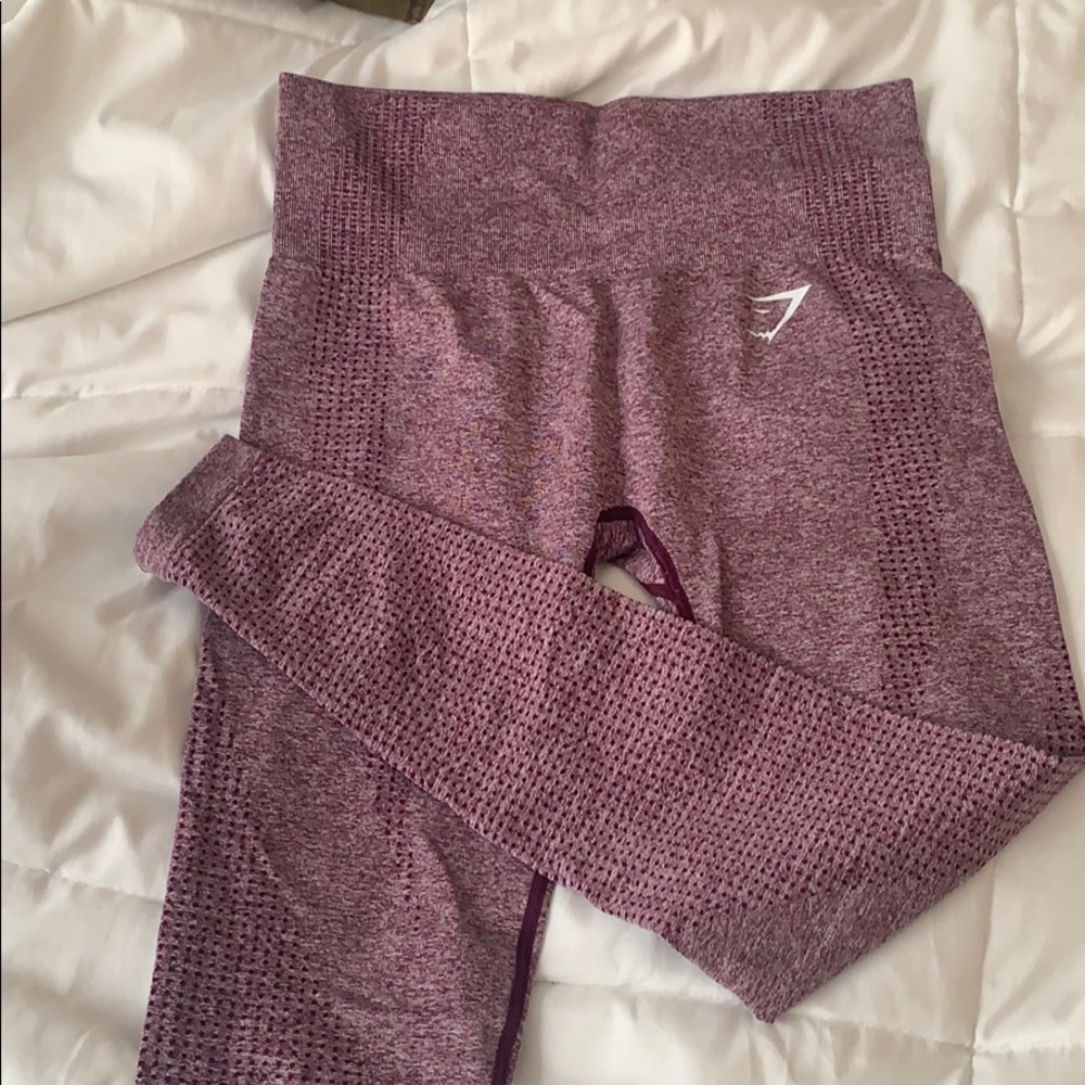 Gymshark Seamless Leggings-Heathered Maroon